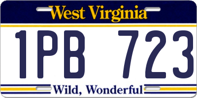 WV license plate 1PB723