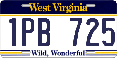 WV license plate 1PB725