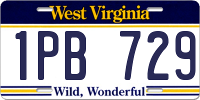 WV license plate 1PB729