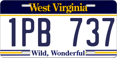 WV license plate 1PB737