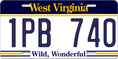 WV license plate 1PB740