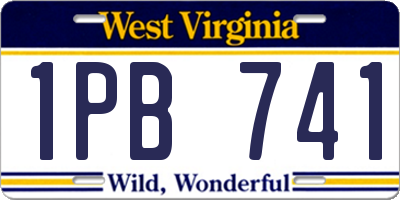 WV license plate 1PB741