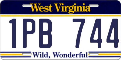 WV license plate 1PB744