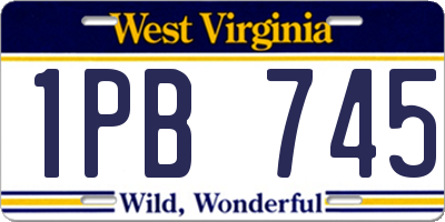 WV license plate 1PB745