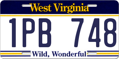 WV license plate 1PB748