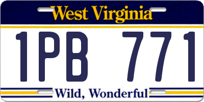 WV license plate 1PB771