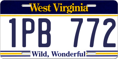 WV license plate 1PB772