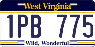 WV license plate 1PB775