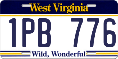 WV license plate 1PB776