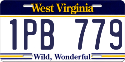 WV license plate 1PB779