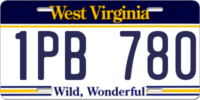 WV license plate 1PB780
