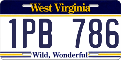 WV license plate 1PB786