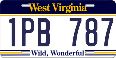 WV license plate 1PB787