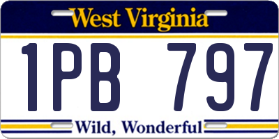WV license plate 1PB797