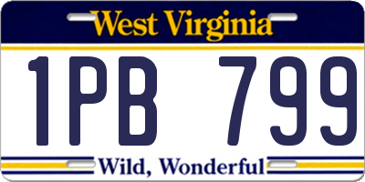 WV license plate 1PB799