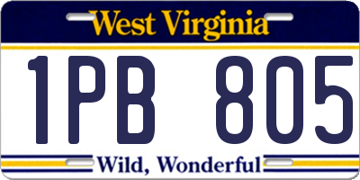 WV license plate 1PB805