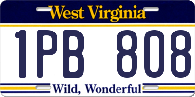 WV license plate 1PB808