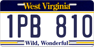 WV license plate 1PB810