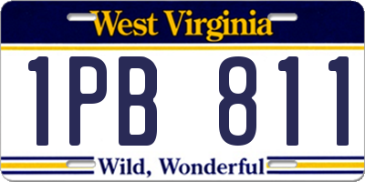 WV license plate 1PB811