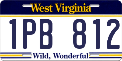 WV license plate 1PB812