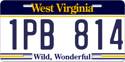 WV license plate 1PB814