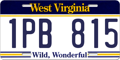 WV license plate 1PB815