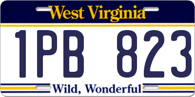 WV license plate 1PB823