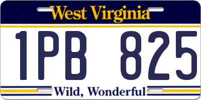 WV license plate 1PB825