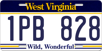 WV license plate 1PB828