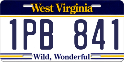 WV license plate 1PB841