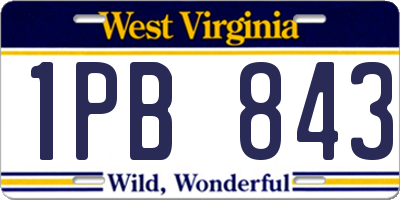 WV license plate 1PB843