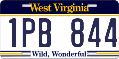 WV license plate 1PB844