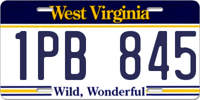 WV license plate 1PB845