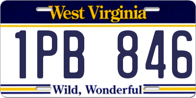 WV license plate 1PB846