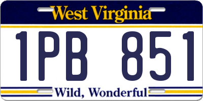 WV license plate 1PB851