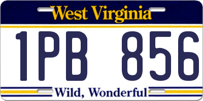 WV license plate 1PB856