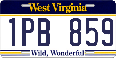 WV license plate 1PB859