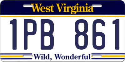 WV license plate 1PB861