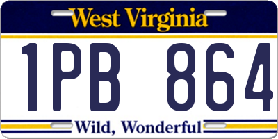 WV license plate 1PB864