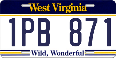 WV license plate 1PB871