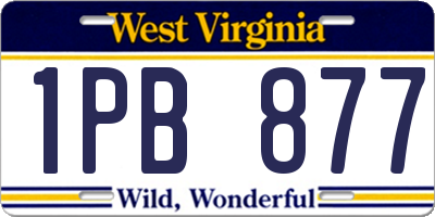 WV license plate 1PB877