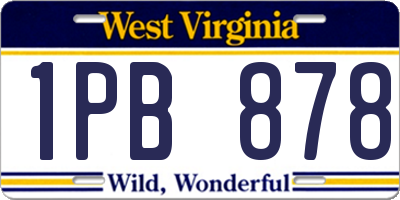 WV license plate 1PB878
