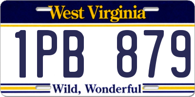 WV license plate 1PB879