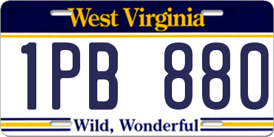 WV license plate 1PB880