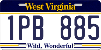 WV license plate 1PB885