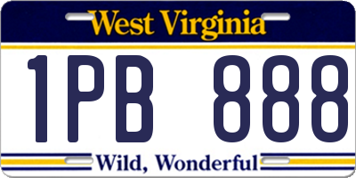 WV license plate 1PB888