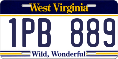 WV license plate 1PB889