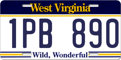 WV license plate 1PB890