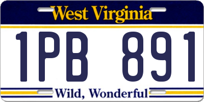 WV license plate 1PB891