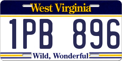 WV license plate 1PB896
